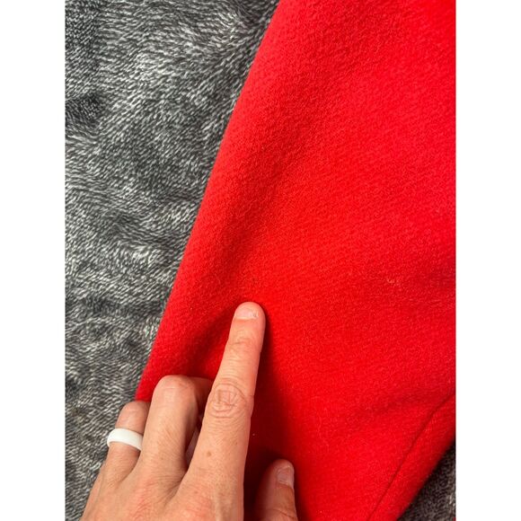 J. Crew Wool Blend Lined Faux Fur Hooded Coat Jacket Pockets Red Women's 4 - Picture 8 of 13